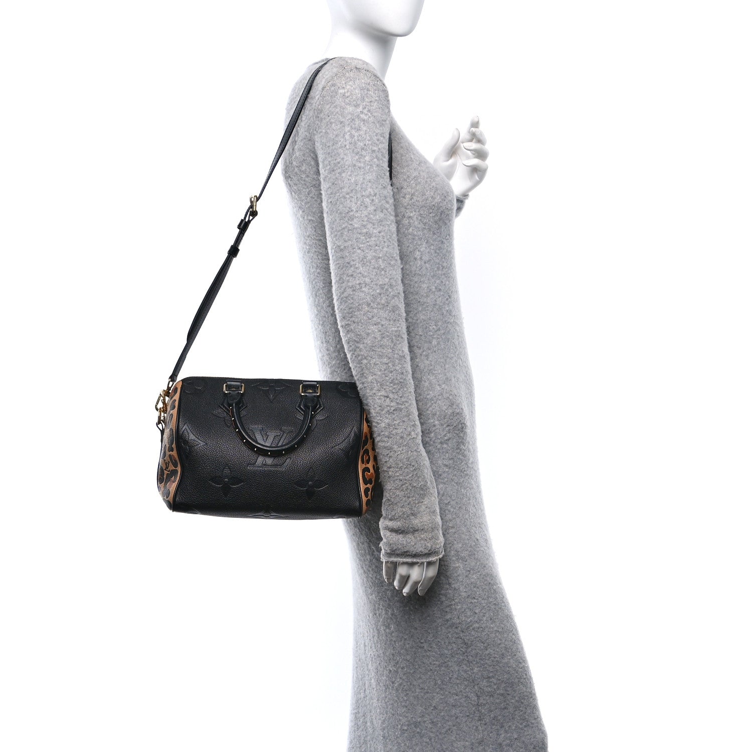 Louis Vuitton Empreinte Monogram Giant Wild At Heart Speedy Bandouliere 25 Black 2 of 9