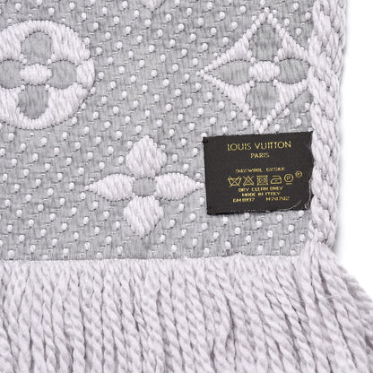 Louis Vuitton Wool Silk Logomania Scarf Pearl Grey 4 of 4