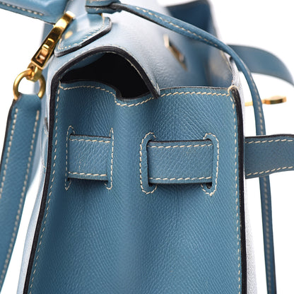 Hermes Epsom Kelly Sellier 32 Blue Jean 24 of 36