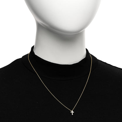 Roberto Coin ROBERTO COIN 18K Yellow Gold Diamond Tiny Treasures Mini Cross Pendant Necklace 2 of 5