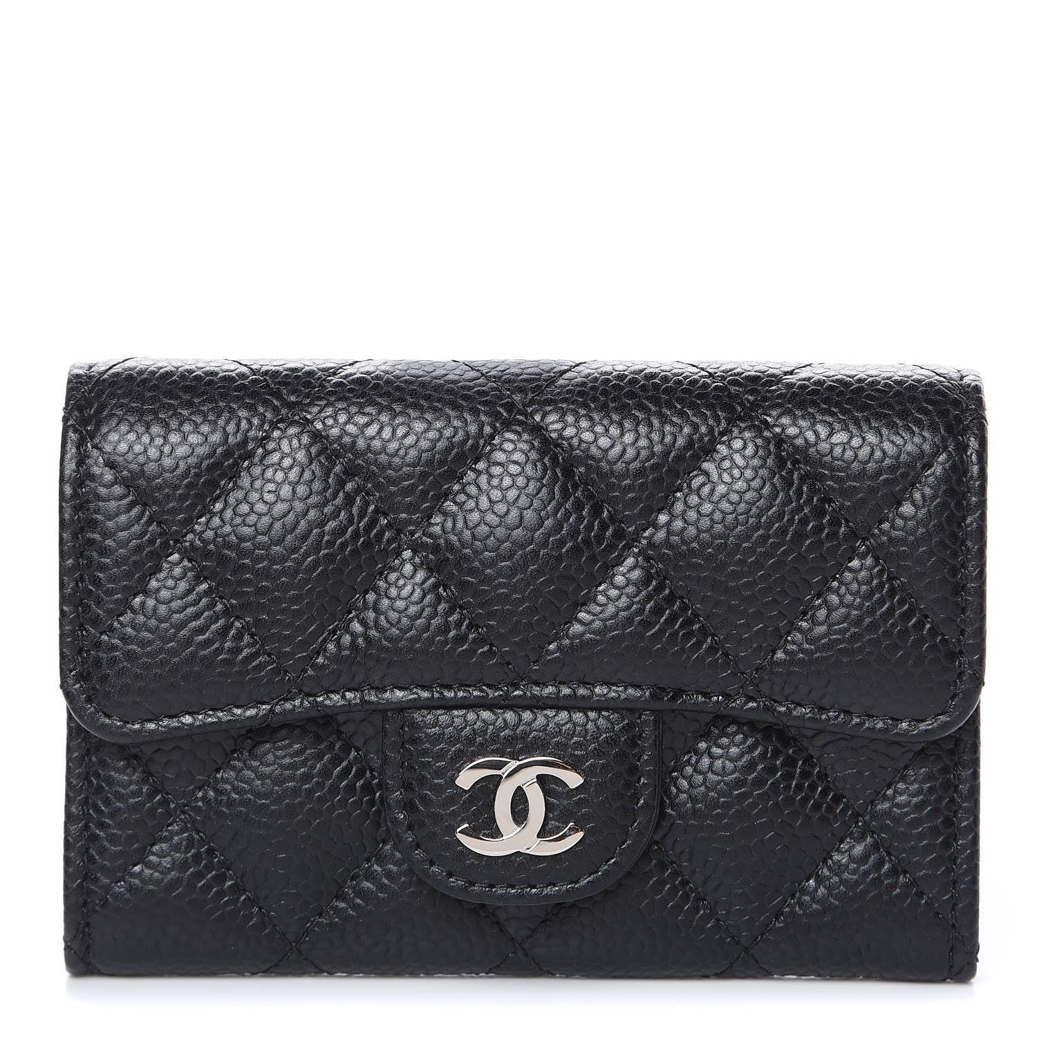 Chanel Caviar Quilted Flap Card Holder Black 1 of 9