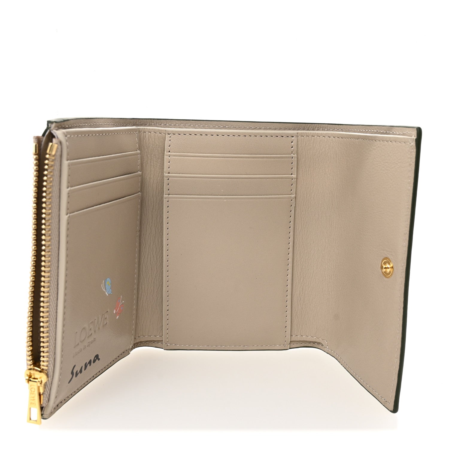 Loewe X SUNA FUJITA Satin Calfskin Panda Trifold Wallet Bottle
