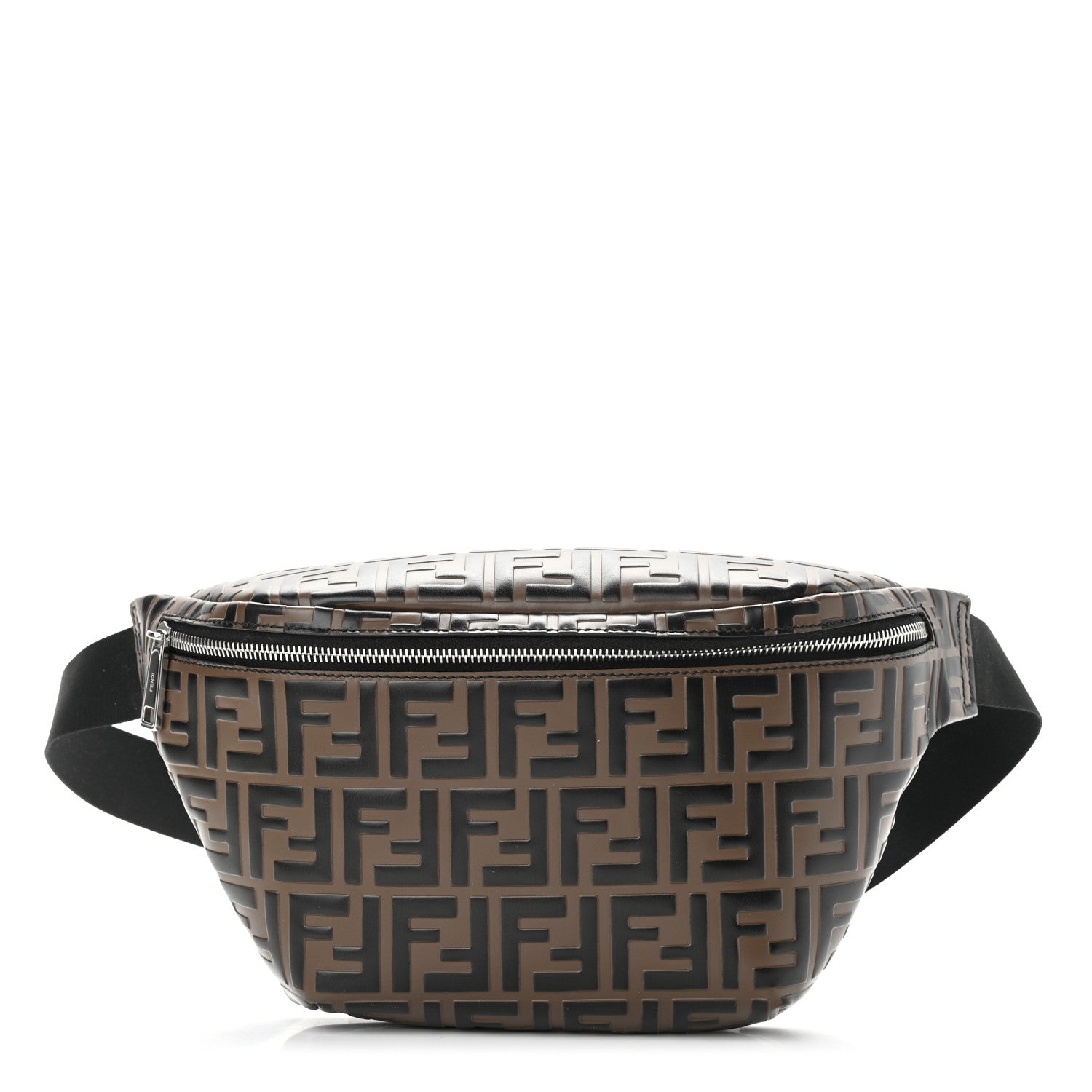 Fendi Vitello Century Bi-Color FF 1974 Embossed Belt Bag Maya Black 1 of 15