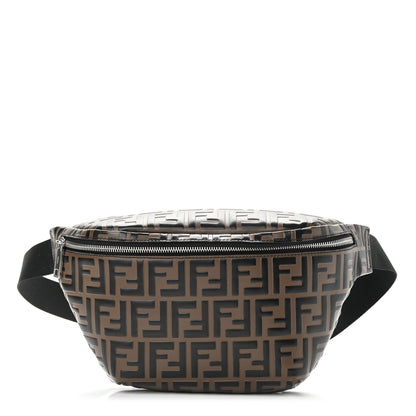Fendi Vitello Century Bi-Color FF 1974 Embossed Belt Bag Maya Black 1 of 15