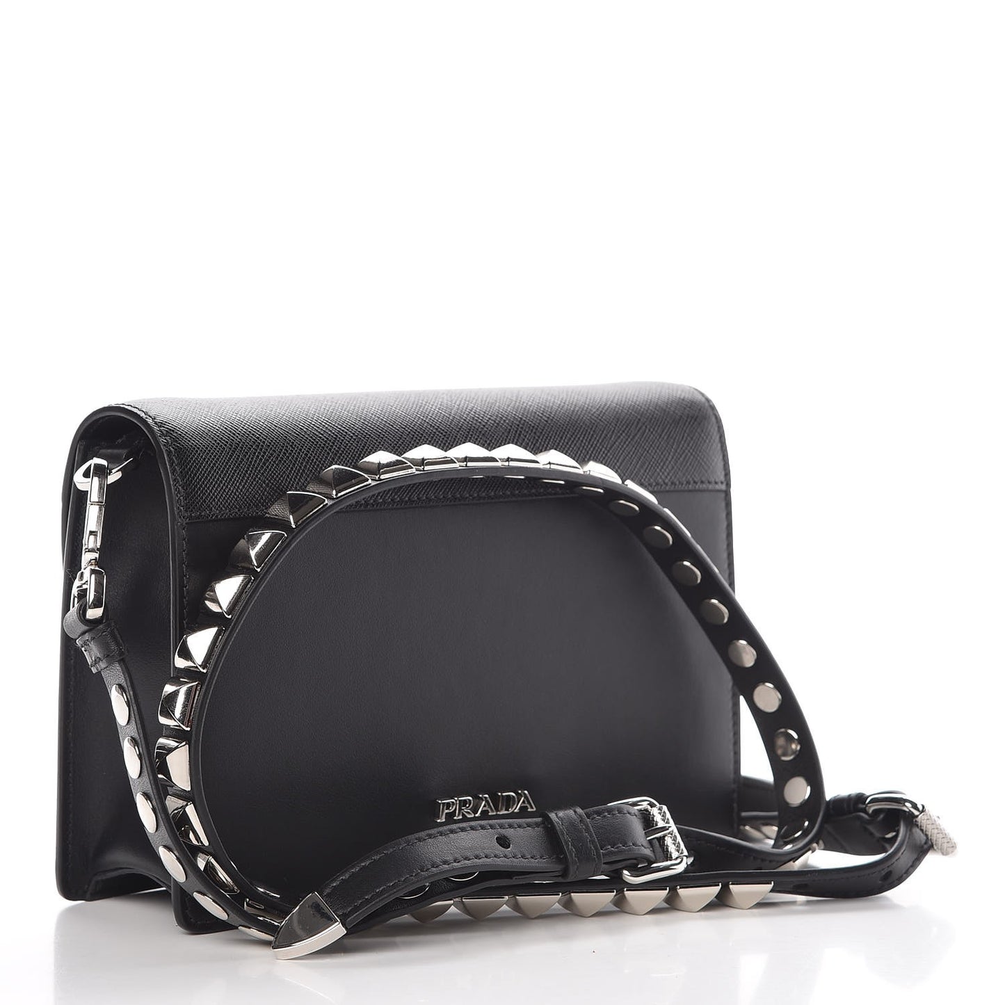 City Calfskin Saffiano Racing Logo Elektra Shoulder Bag Fuxia Black