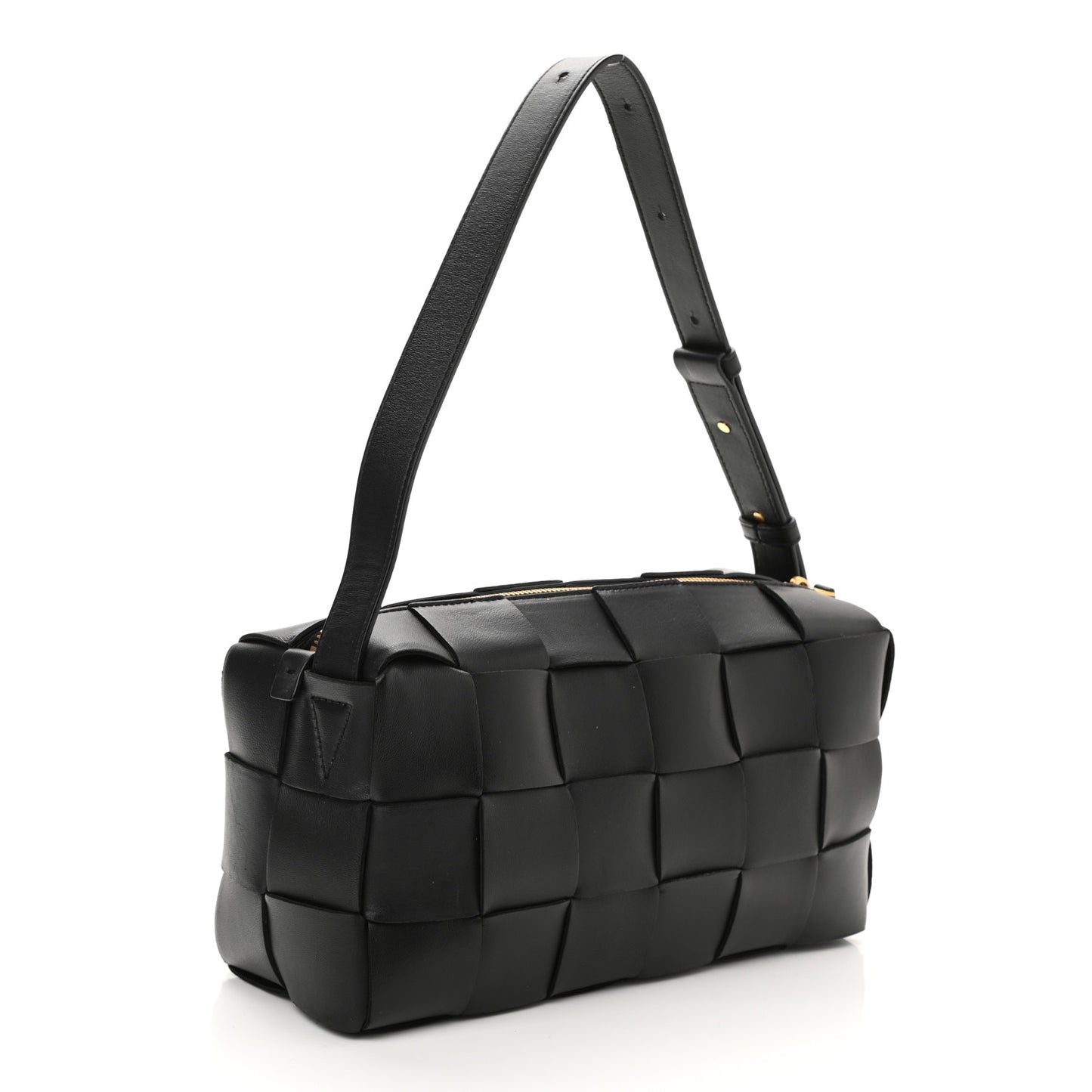 Lambskin Maxi Intrecciato Brick Cassette Bag Black