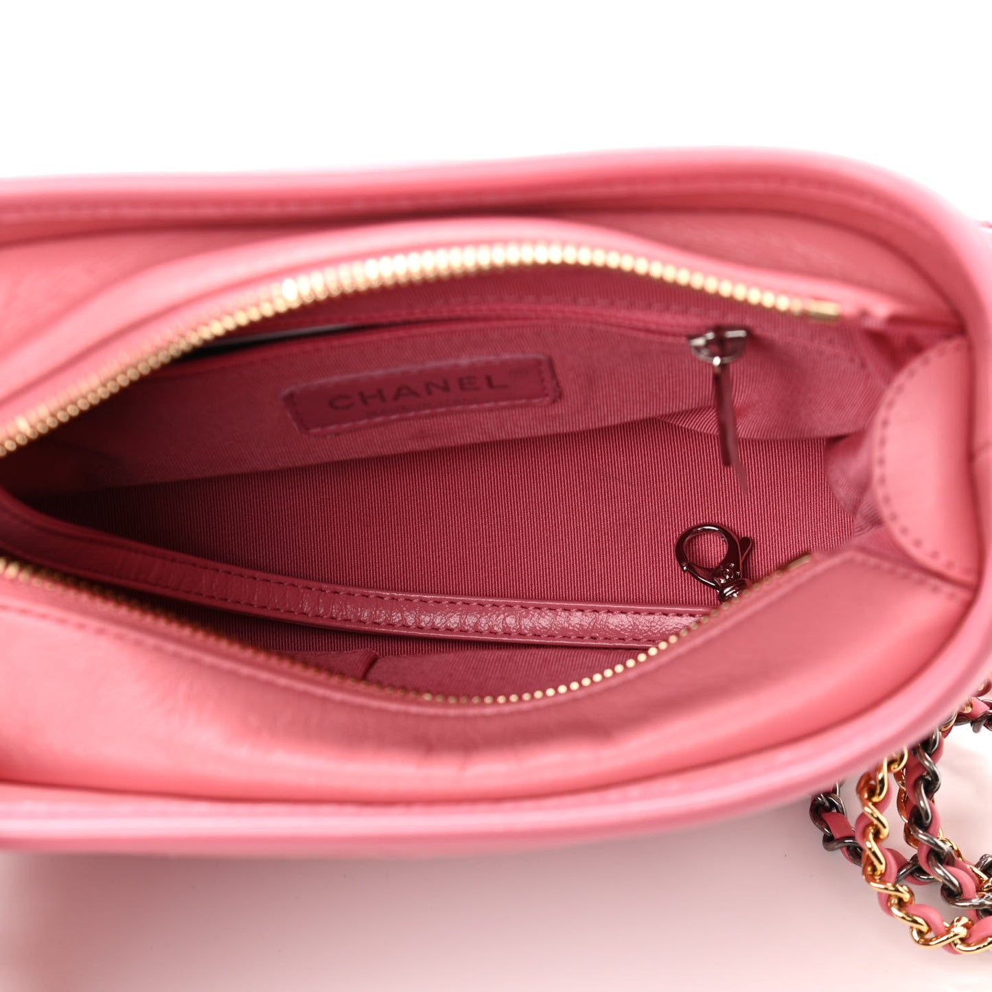 Aged Calfskin Quilted Small Gabrielle Logo Hobo Rose