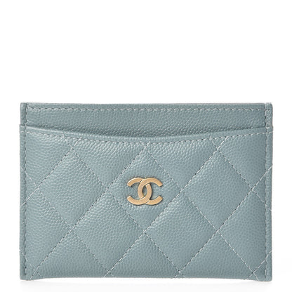 Chanel Iridescent Caviar Quilted Card Holder Light Blue 1 of 9