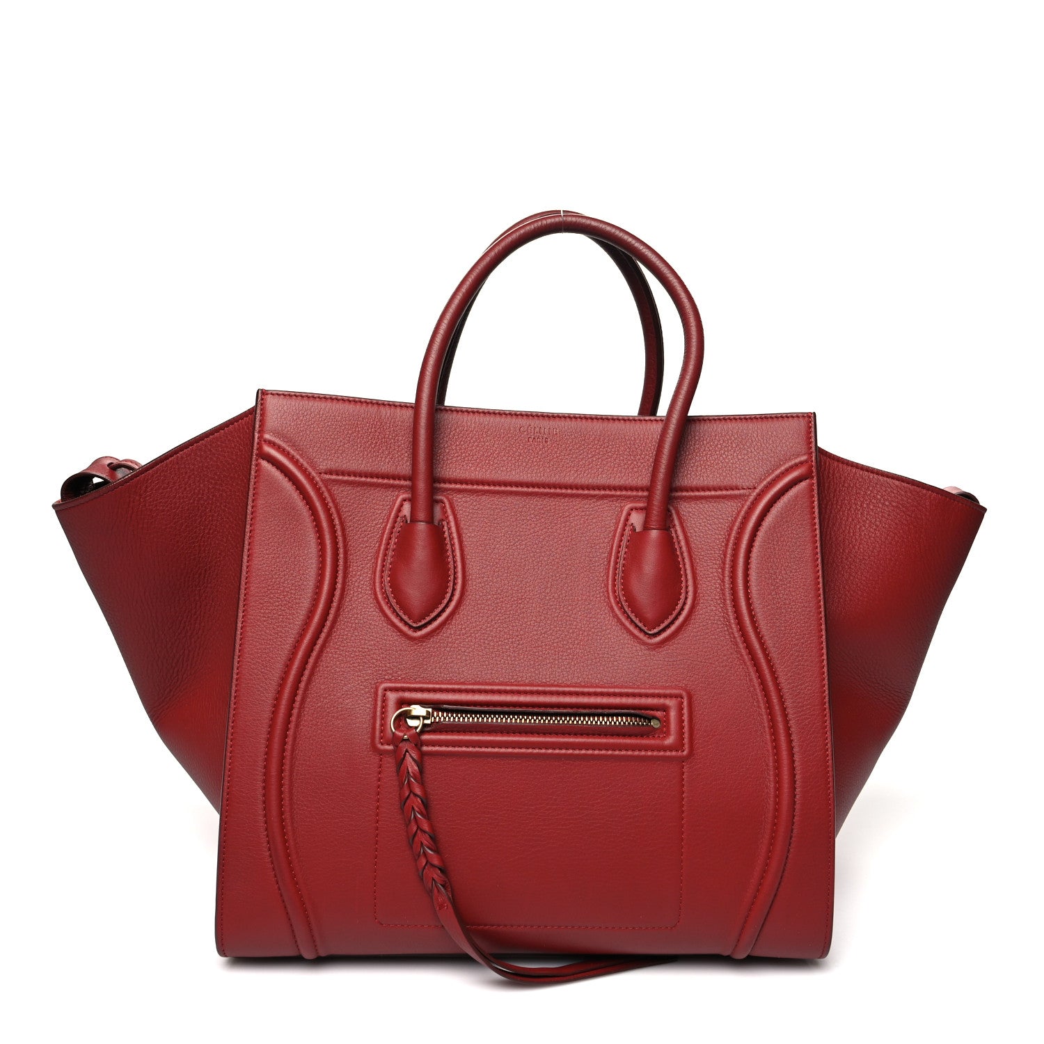 Celine Baby Grained Calfskin Medium Phantom Luggage Carmin 1 of 13