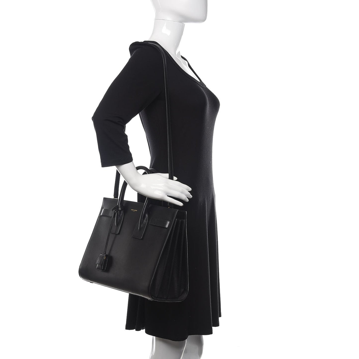 Calfskin Small Sac De Jour Black
