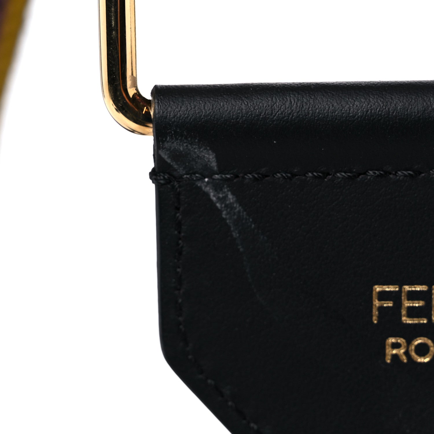 Fendi Cannete Ribbon Poly Vitello Century Logo Adjustable Strap You Lollipop Limon Black 5 of 5