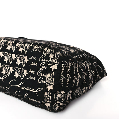 Chanel Canvas Camellia Flower Tote Black 9 of 9