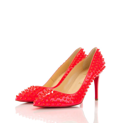 Christian Louboutin Patent Pigalle Spikes 85 Pumps 41 Fluo Rose Paris 3 of 7