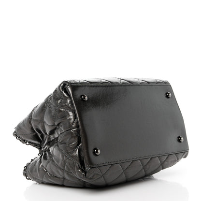 Chanel Metallic Aged Calfskin Quilted Small Chain Me Tote Silver 4 of 10