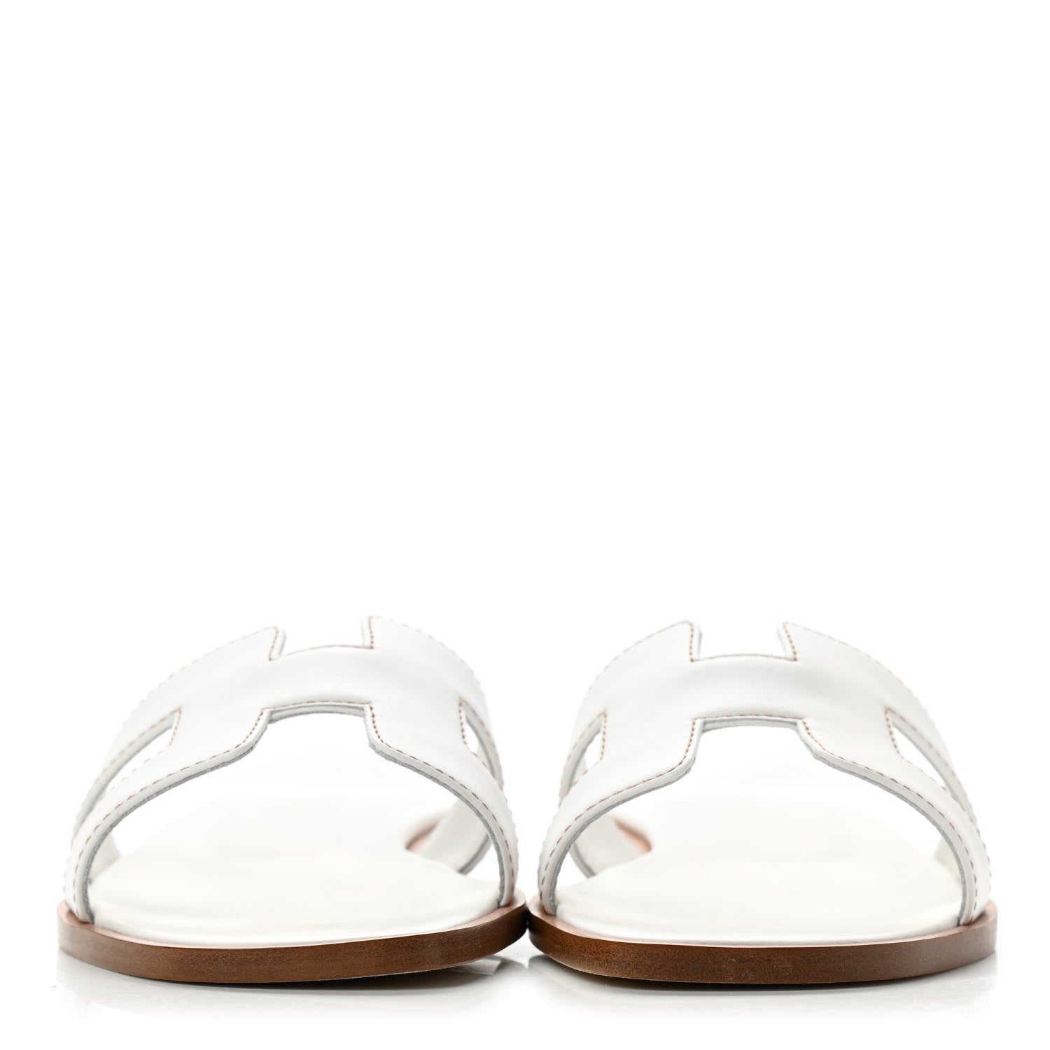 Hermes Box Calfskin Oran Sandals 35.5 White 2 of 10