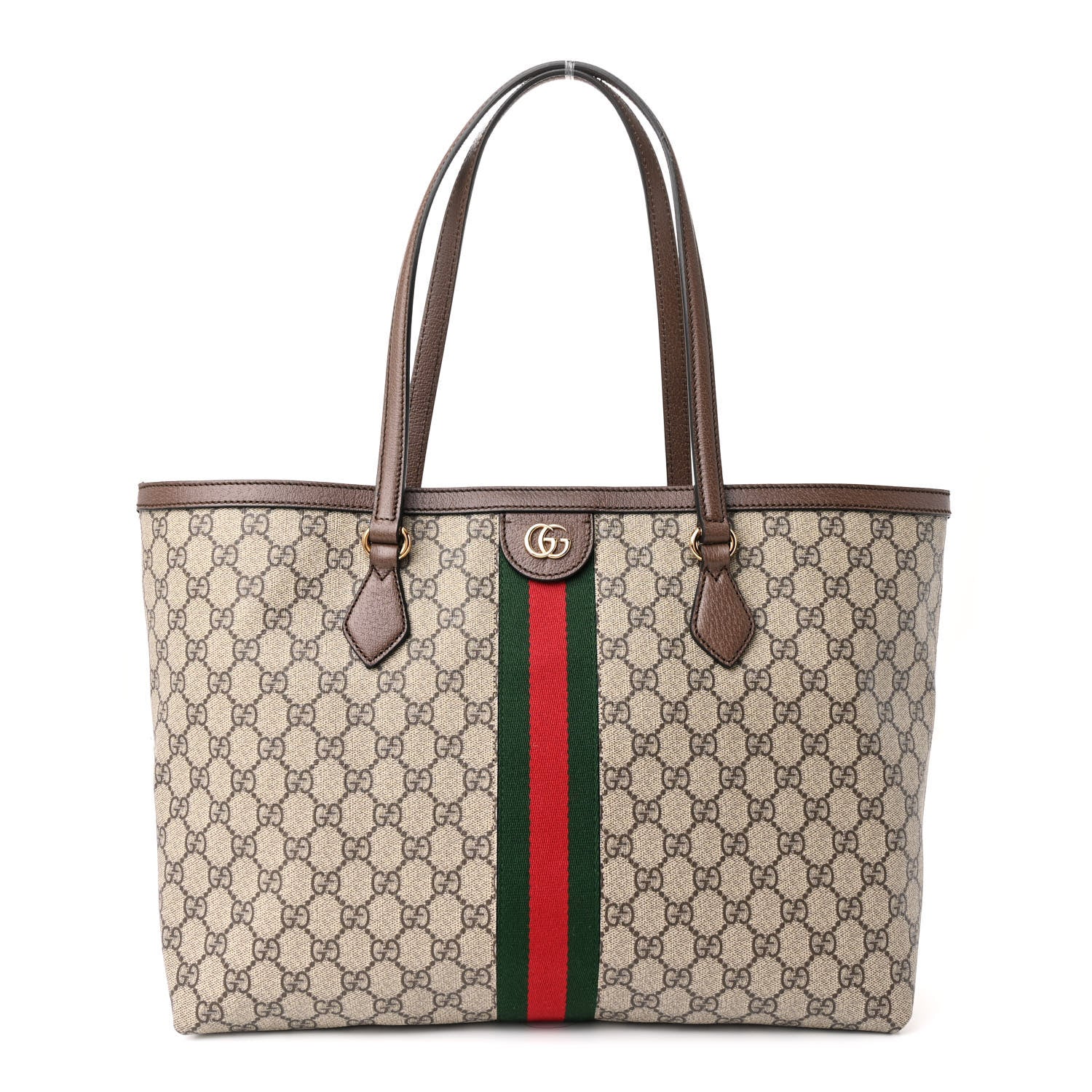 Gucci GG Supreme Monogram Medium Ophidia Shopping Tote Brown 1 of 11
