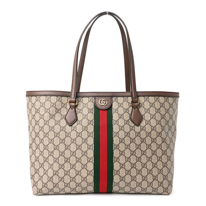 Gucci GG Supreme Monogram Medium Ophidia Shopping Tote Brown 1 of 11