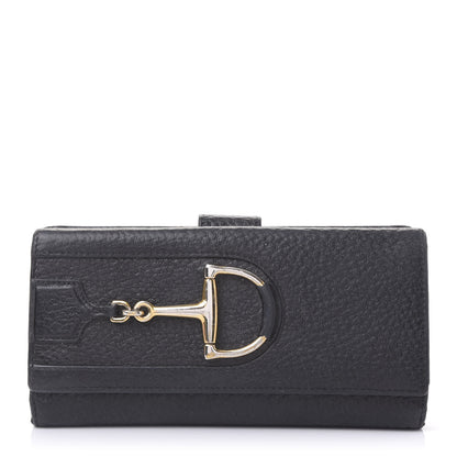 Gucci Grained Calfskin Hasler Continental Wallet Black 1 of 9