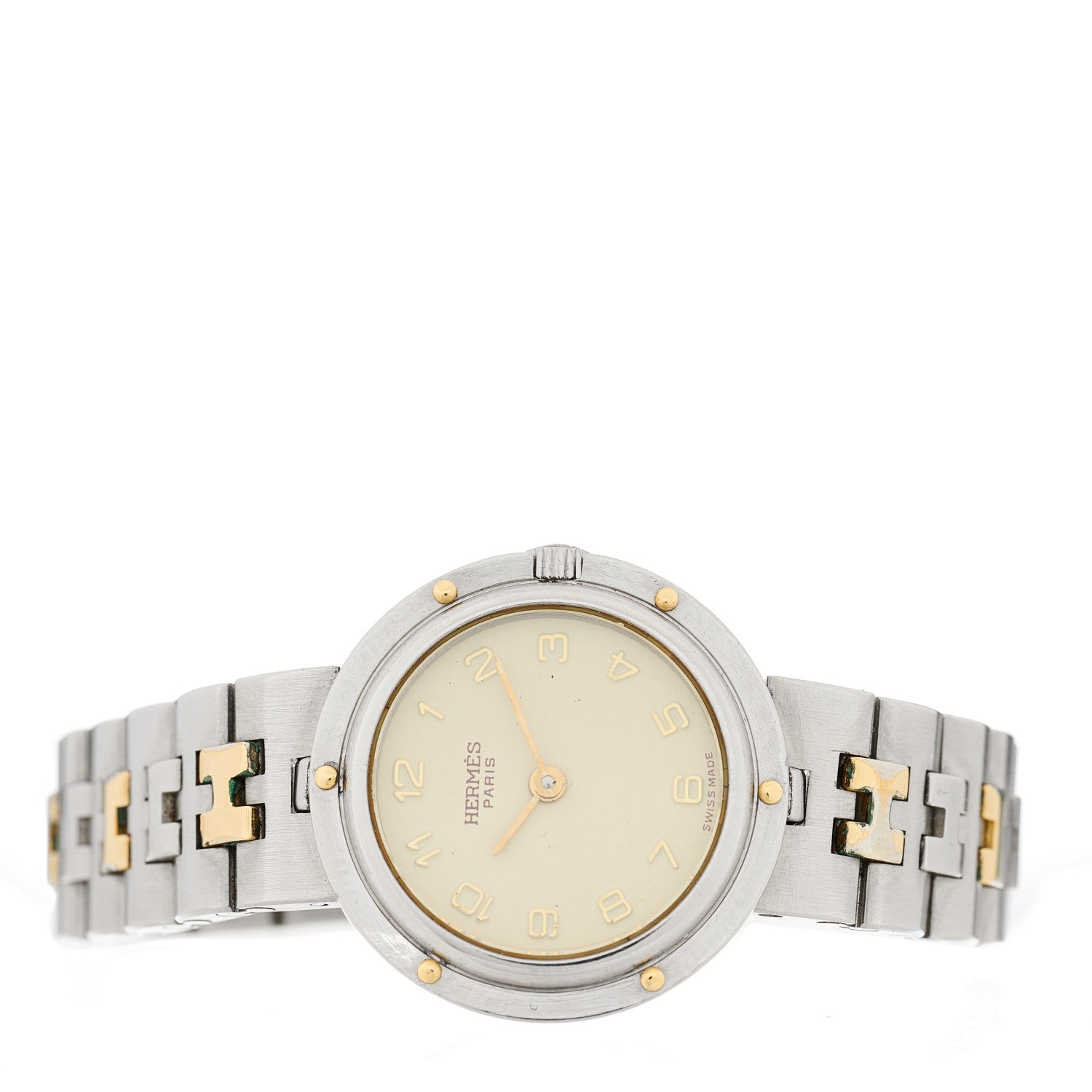 Hermes Stainless Steel 24mm Clipper Quartz Watch Gold 2 of 4