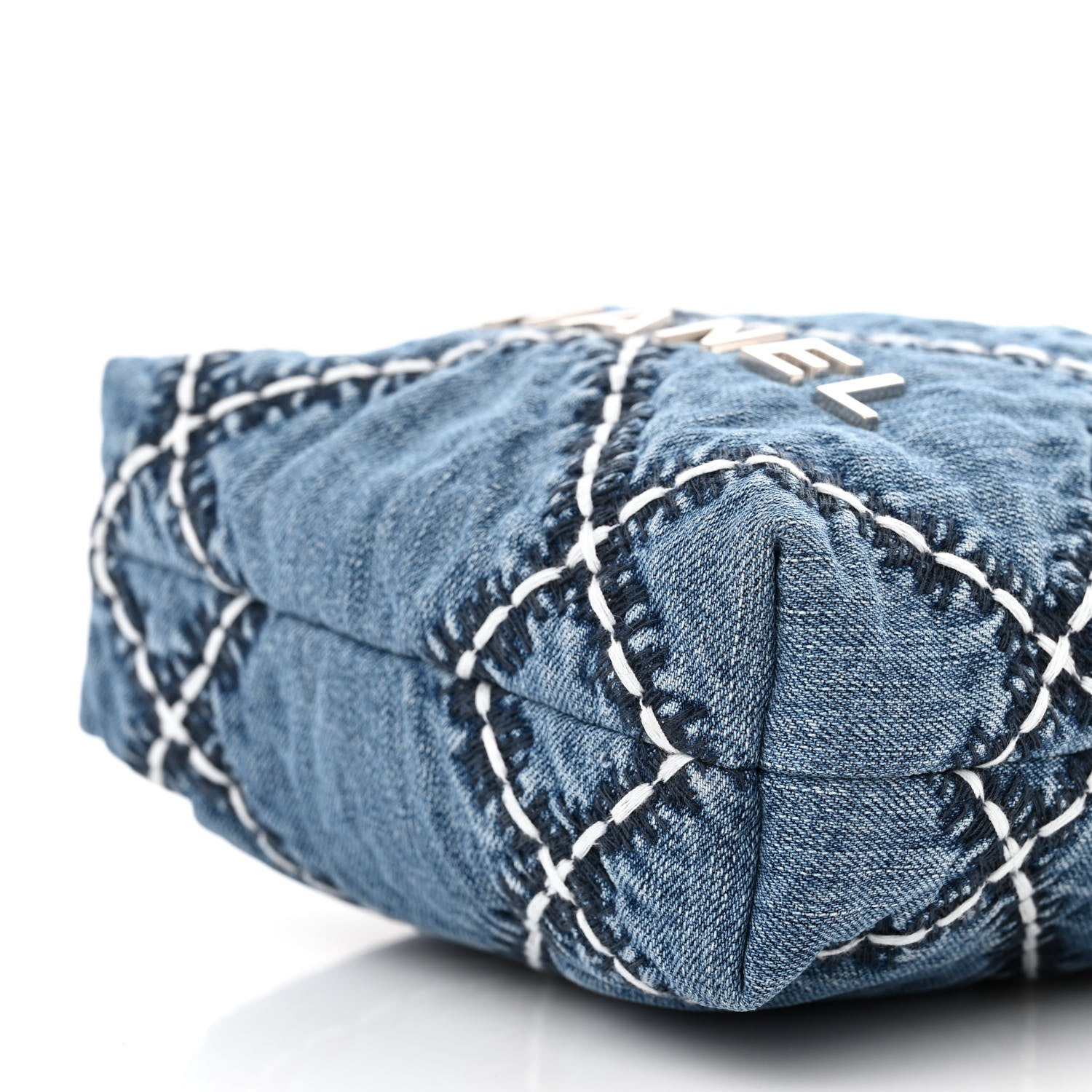 Chanel Denim Stitched Quilted Mini Chanel 22 Blue 10 of 11