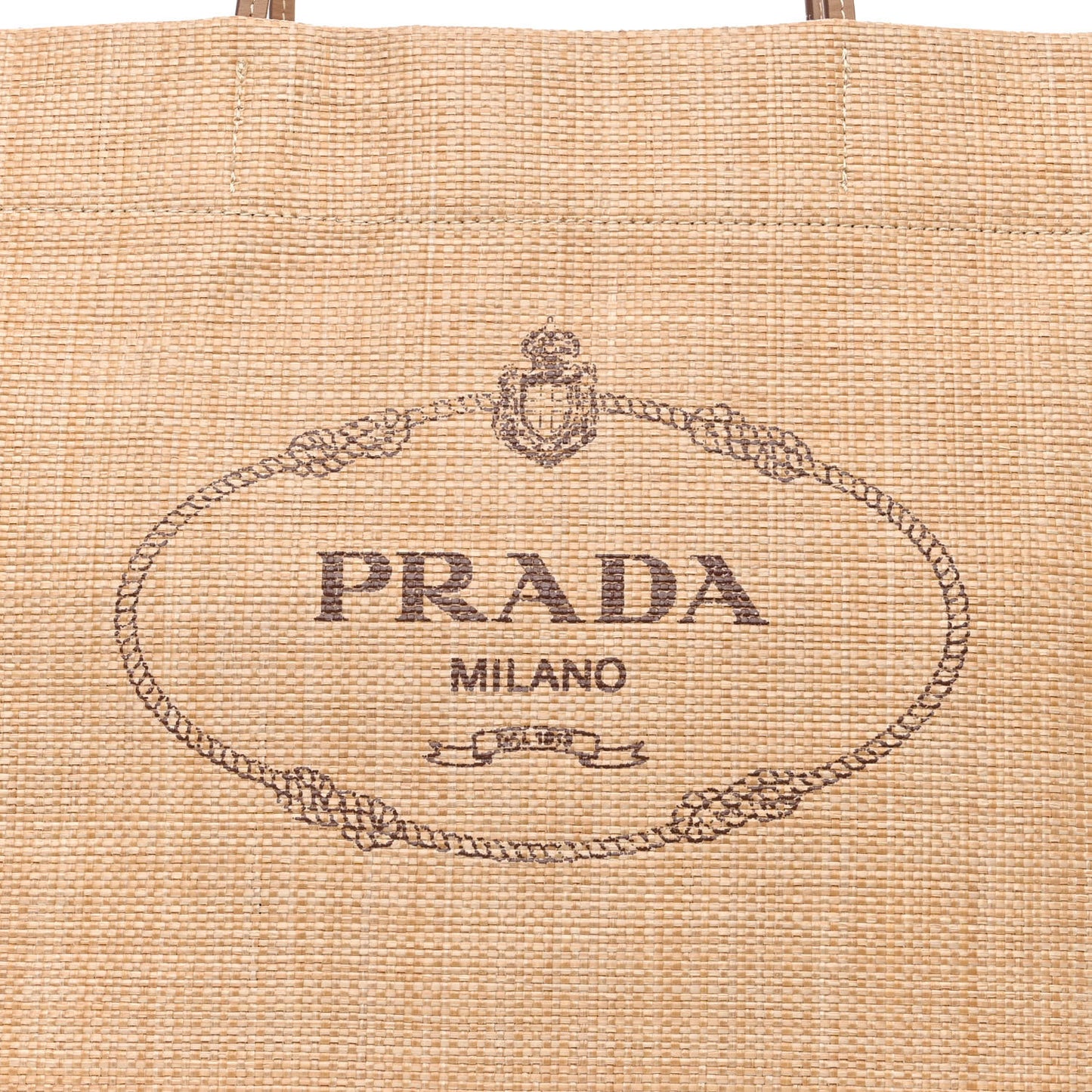 Raffia Logo Tote Naturale