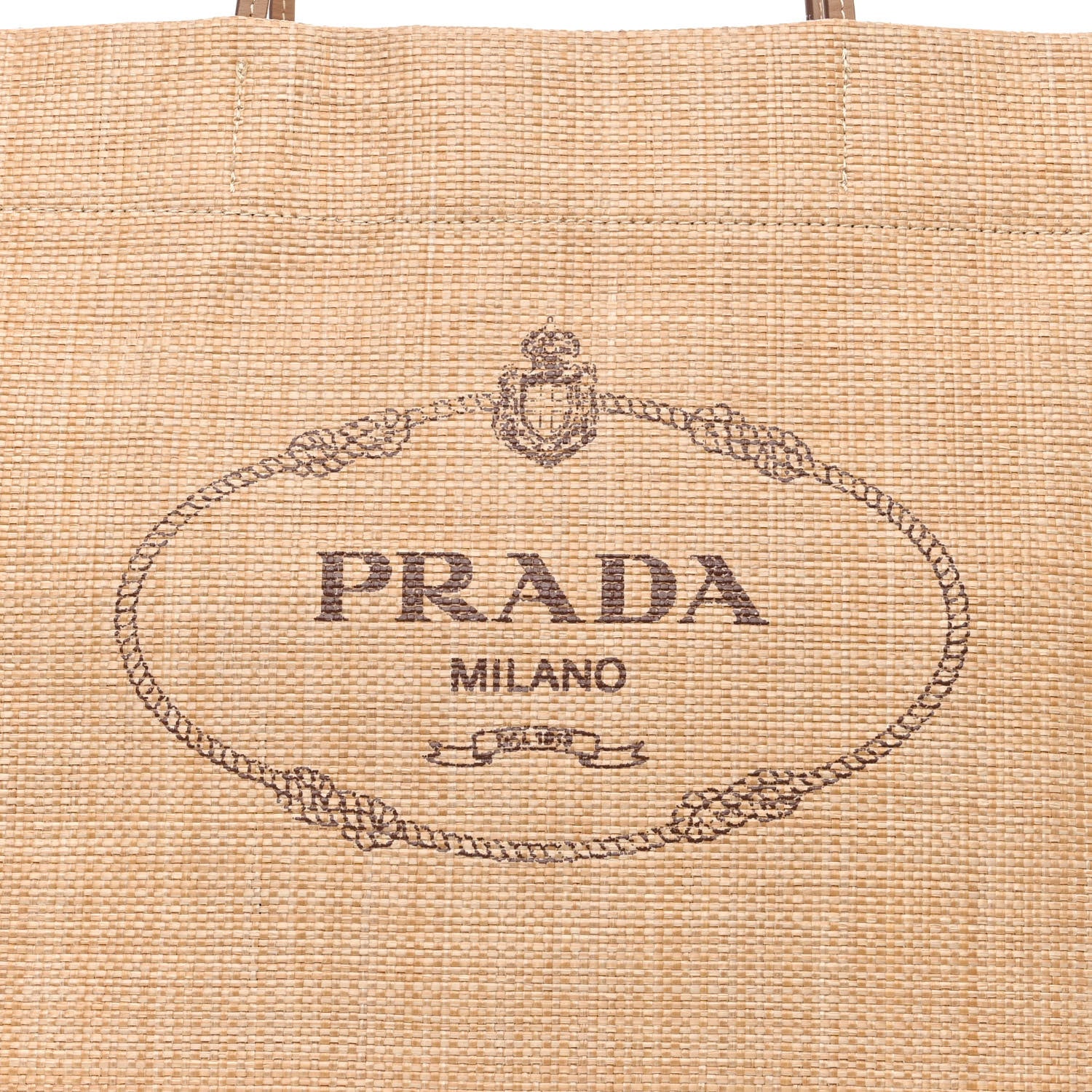 Prada Raffia Logo Tote Naturale 8 of 10