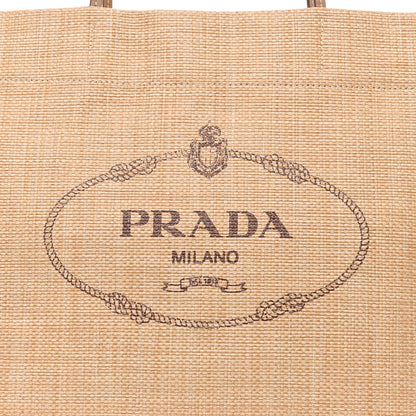 Prada Raffia Logo Tote Naturale 8 of 10