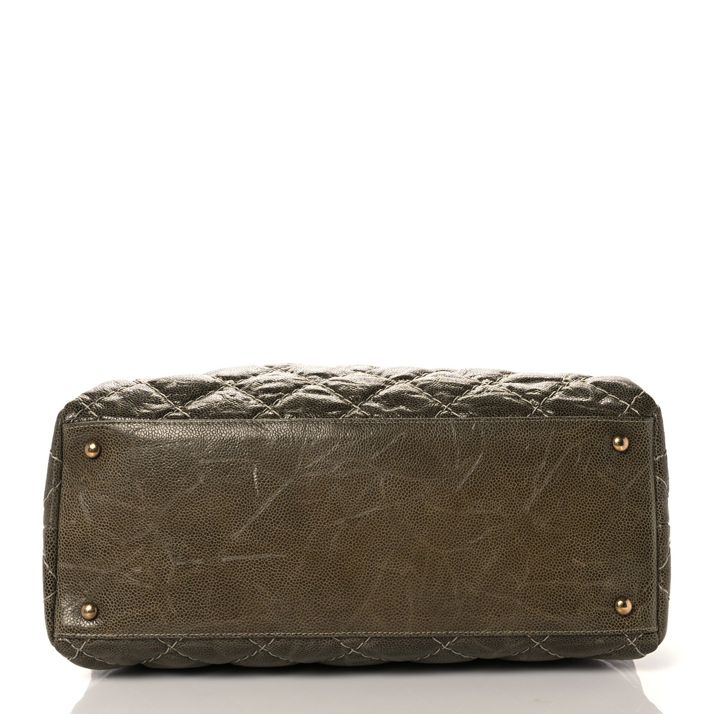 Glazed Caviar Coco Pleats Tote Green