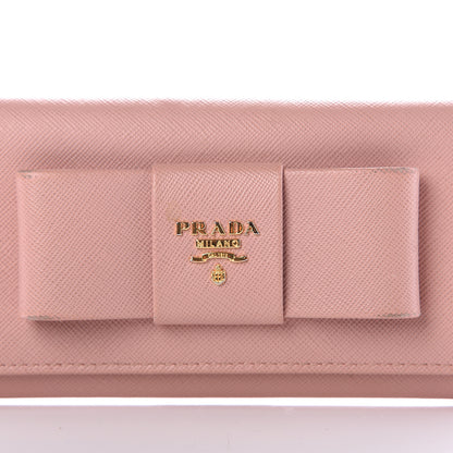 Prada Saffiano Bow Continental Wallet Orchidea 9 of 10