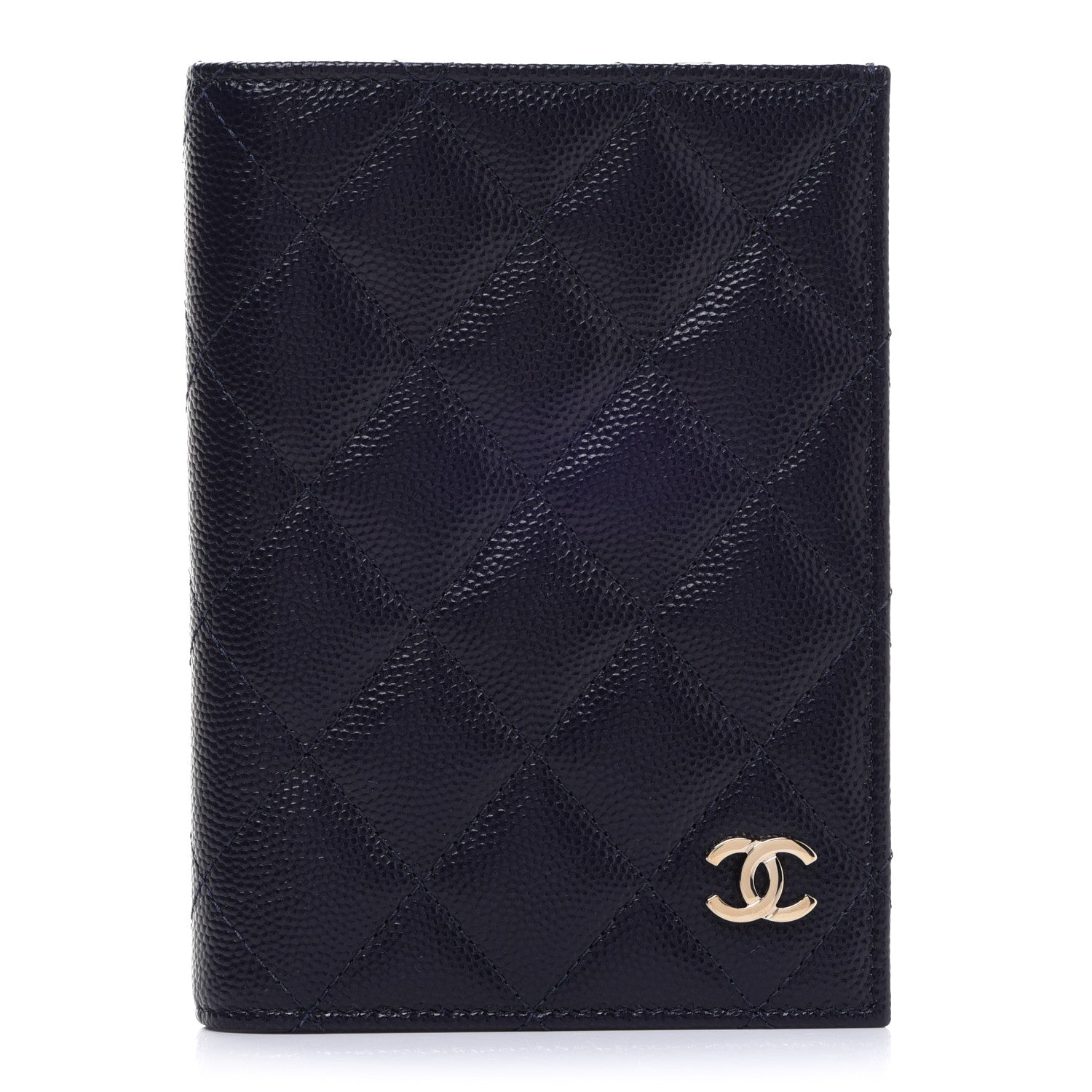 Chanel Caviar Quilted Passport Holder Navy Blue 1 of 8