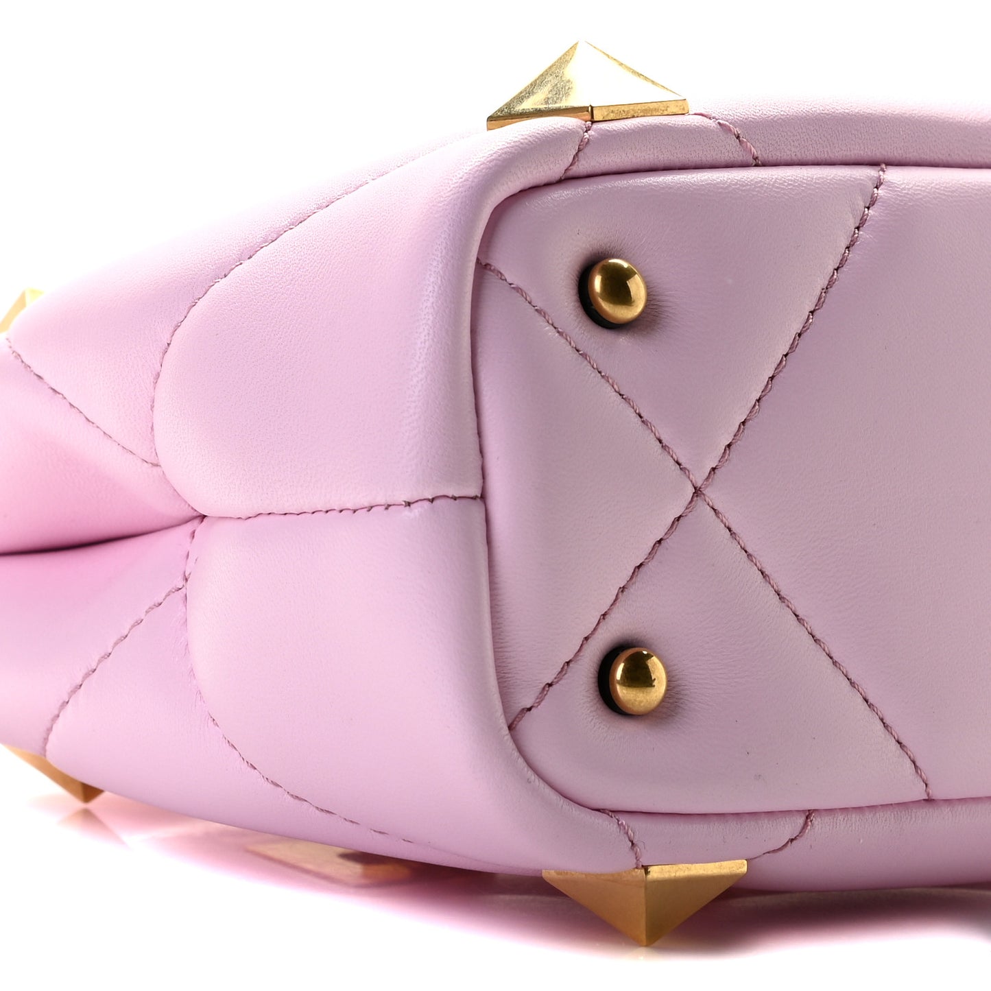 Nappa Mini Roman Stud The Handle Bag Pink Borealis