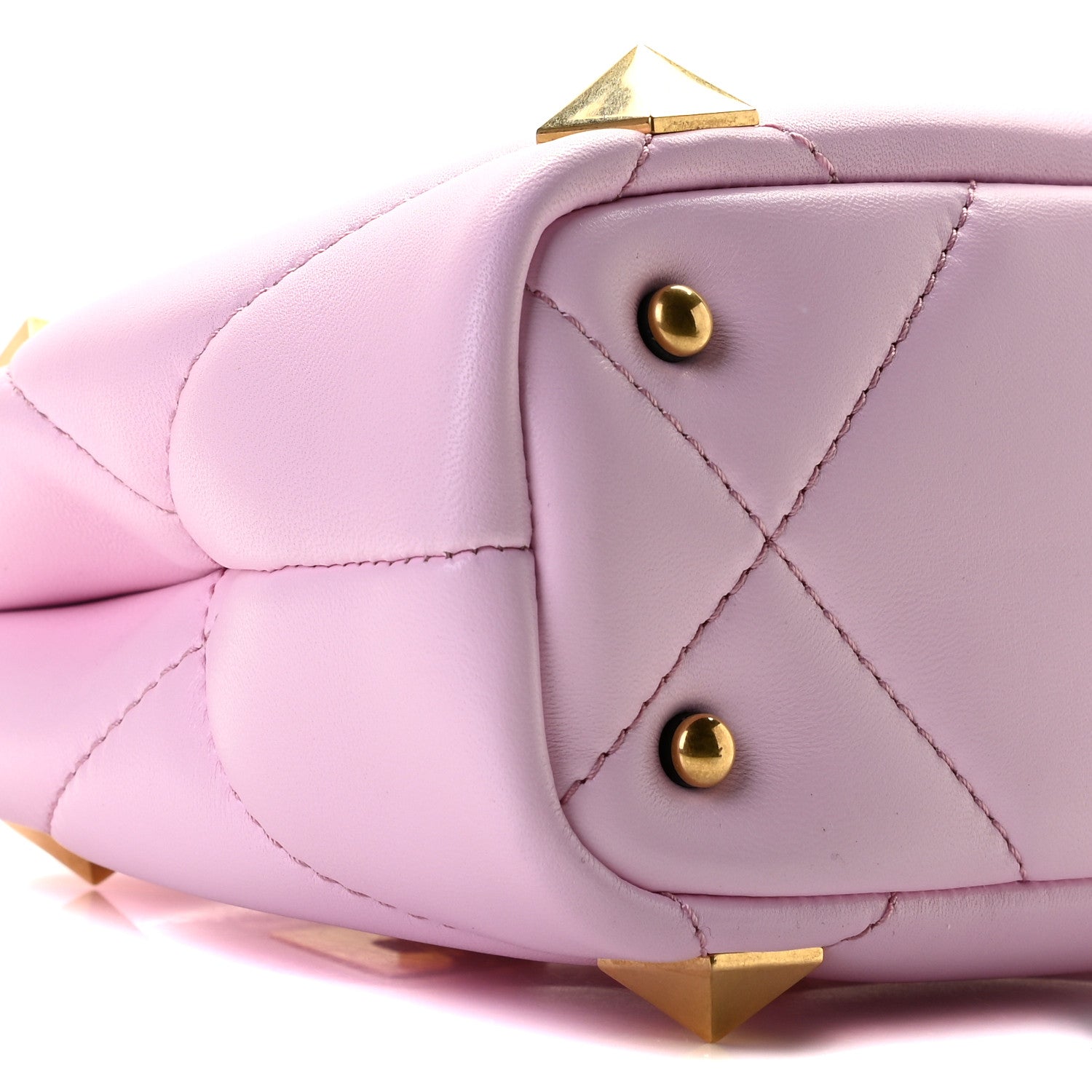 Valentino Garavani Nappa Mini Roman Stud The Handle Bag Pink Borealis 8 of 11