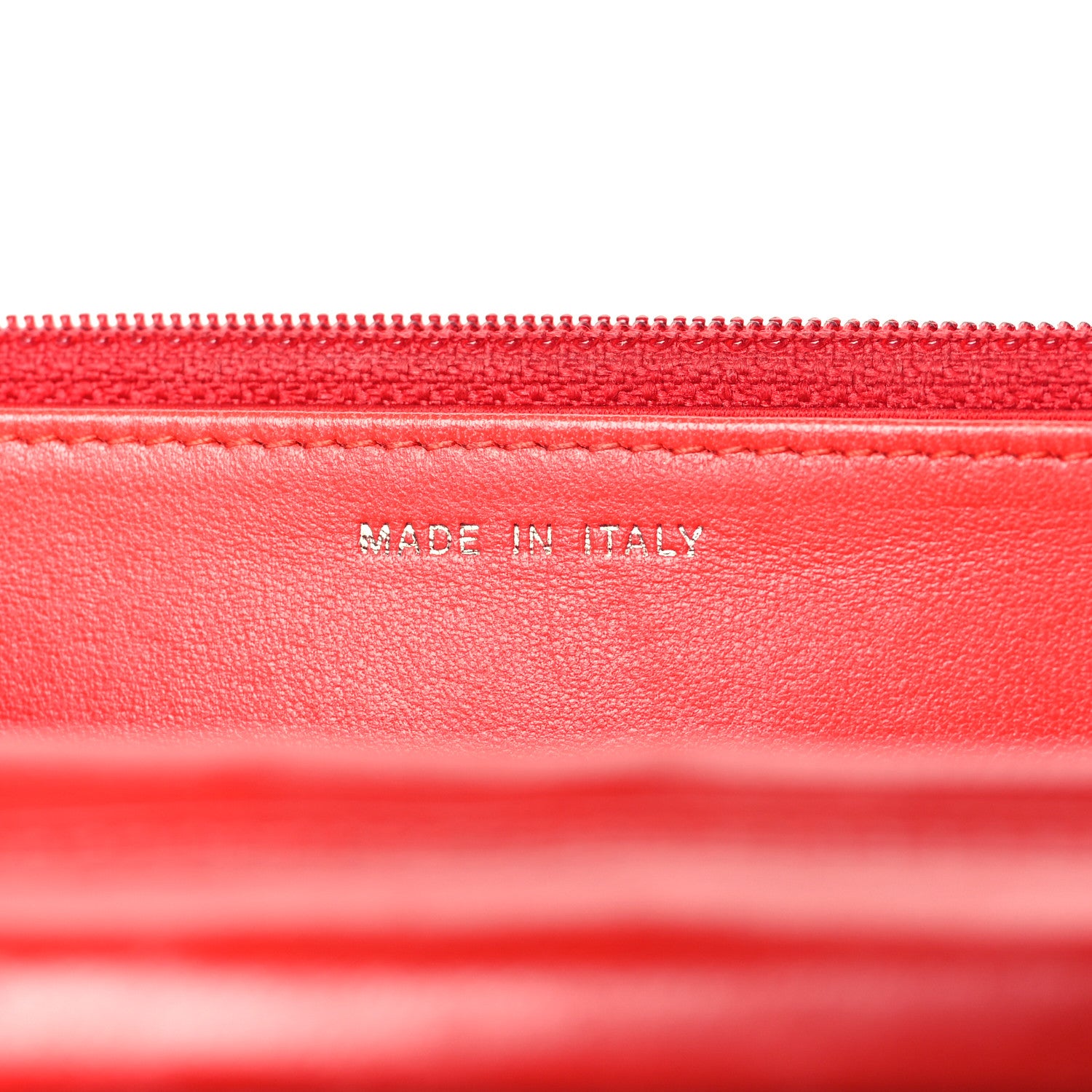 Chanel Lambskin Camellia Embossed Wallet on Chain WOC Red 7 of 13