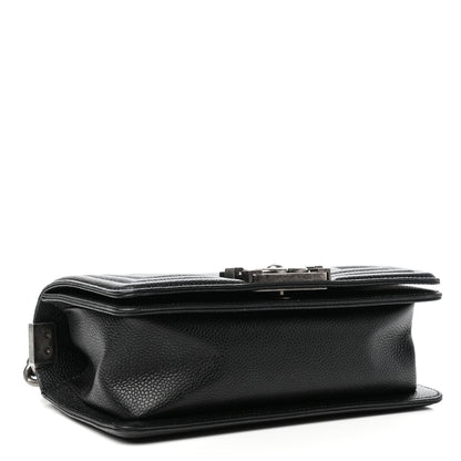 Chanel Caviar Chevron Quilted Small Boy Flap Black 4 of 10