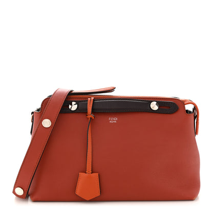 Fendi Vitello Dolce 4 Color Medium By The Way Boston Bag Terra di Siena Multicolor 1 of 12