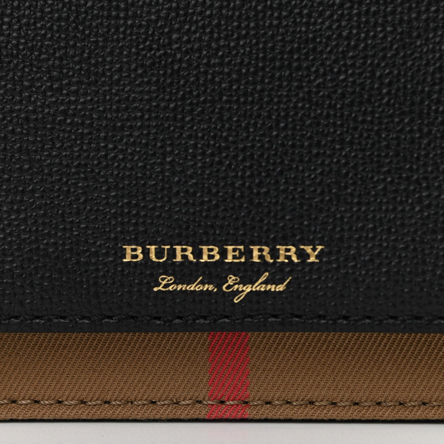 Derby Calfskin House Check Wallet On Chain Black