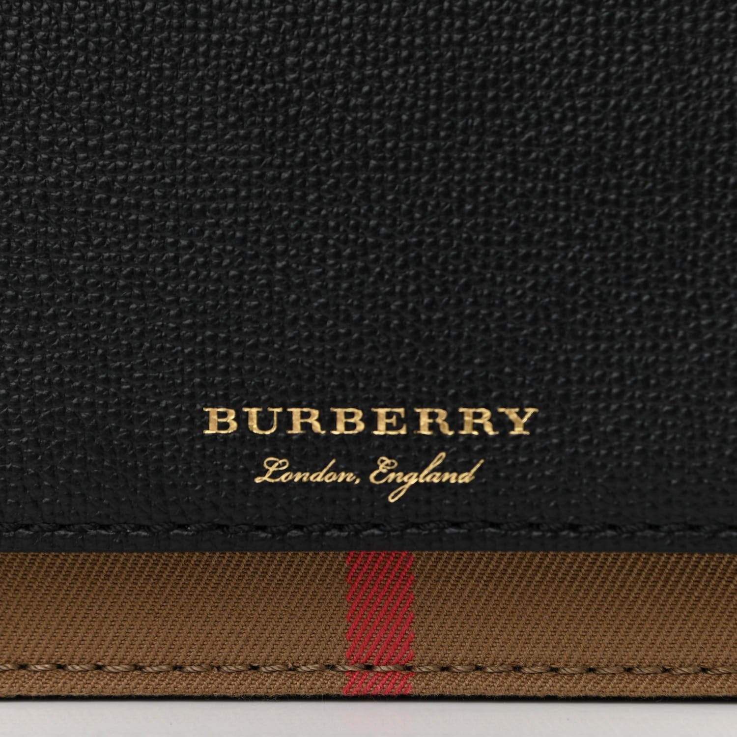 Burberry Derby Calfskin House Check Wallet On Chain Black 8 of 10
