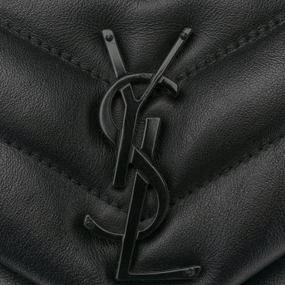 Saint Laurent Calfskin Y Quilted Monogram Monochrome Small Loulou Chain Satchel Black 11 of 11