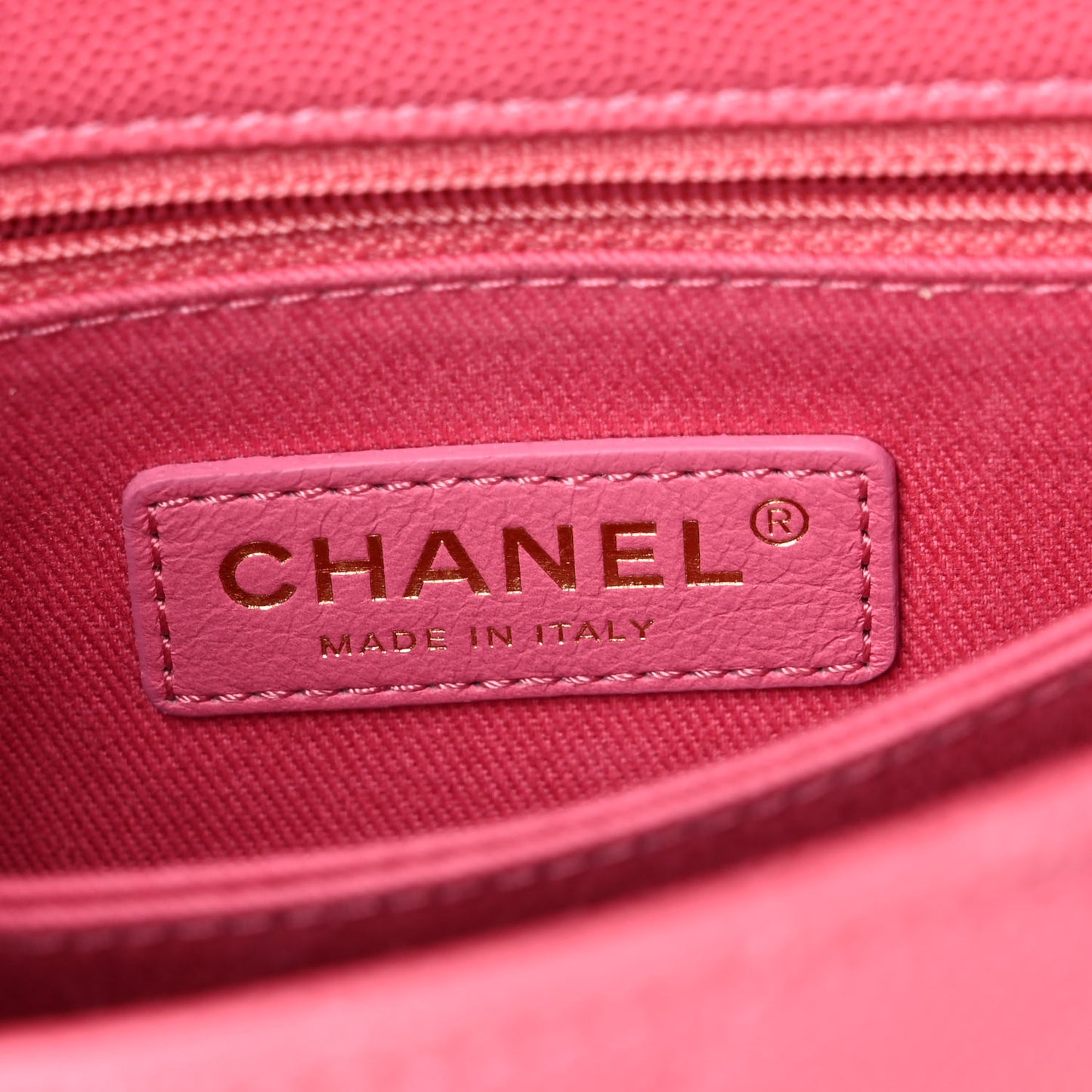 Caviar Lizard Embossed Quilted Mini Coco Handle Flap Pink