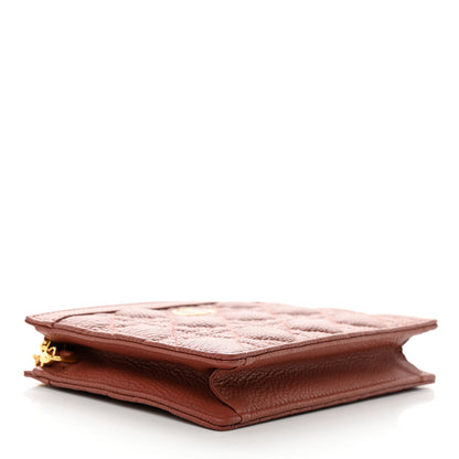 Christian Dior Calfskin Cannage Caro Zipped Pouch With Chain Rust 4 of 10