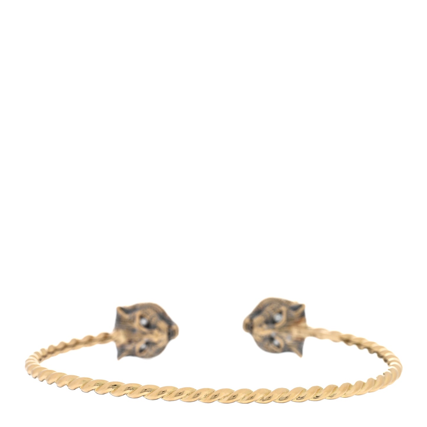 18K Yellow Gold Diamond Citrine Pink Tourmaline Marche des Merveilles Feline Cuff Bracelet