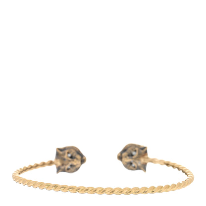 Gucci 18K Yellow Gold Diamond Citrine Pink Tourmaline Marche des Merveilles Feline Cuff Bracelet 2 of 3
