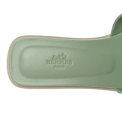 Hermes Epsom Oran Sandals 39 Vert Jade 7 of 10