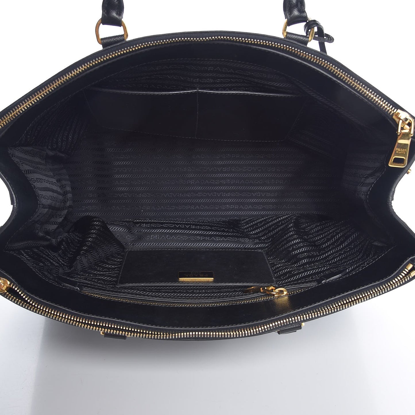 Saffiano Large Galleria Double Zip Tote Black