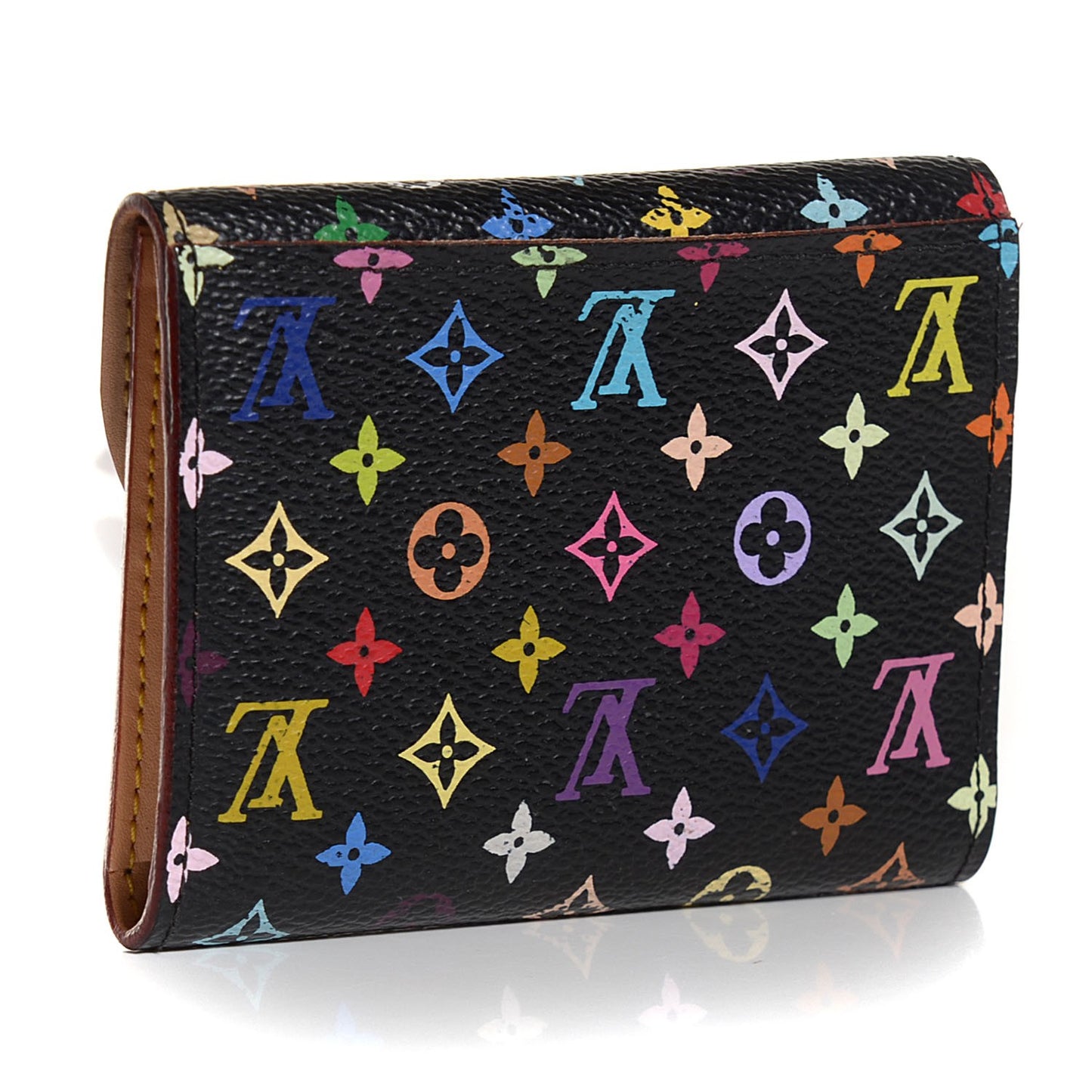 Monogram Multicolor Business Card Holder Black