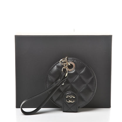 Chanel Lambskin Quilted Round Luggage Tag Black 6 of 6