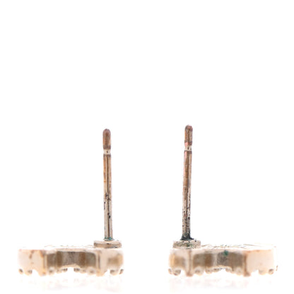 Chanel Crystal Timeless CC Earrings Light Gold 3 of 3