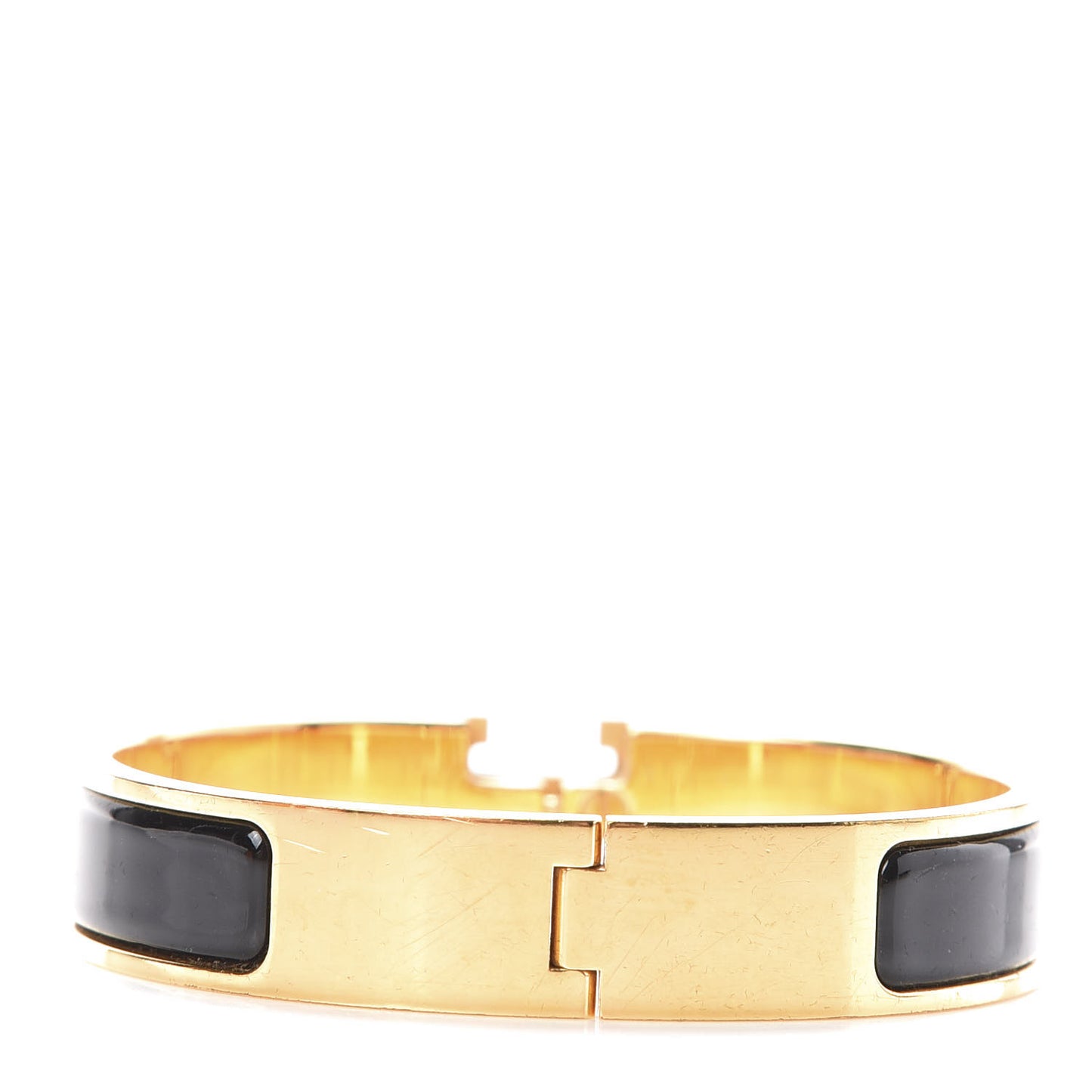 Enamel Narrow Clic Clac H Bracelet PM Black