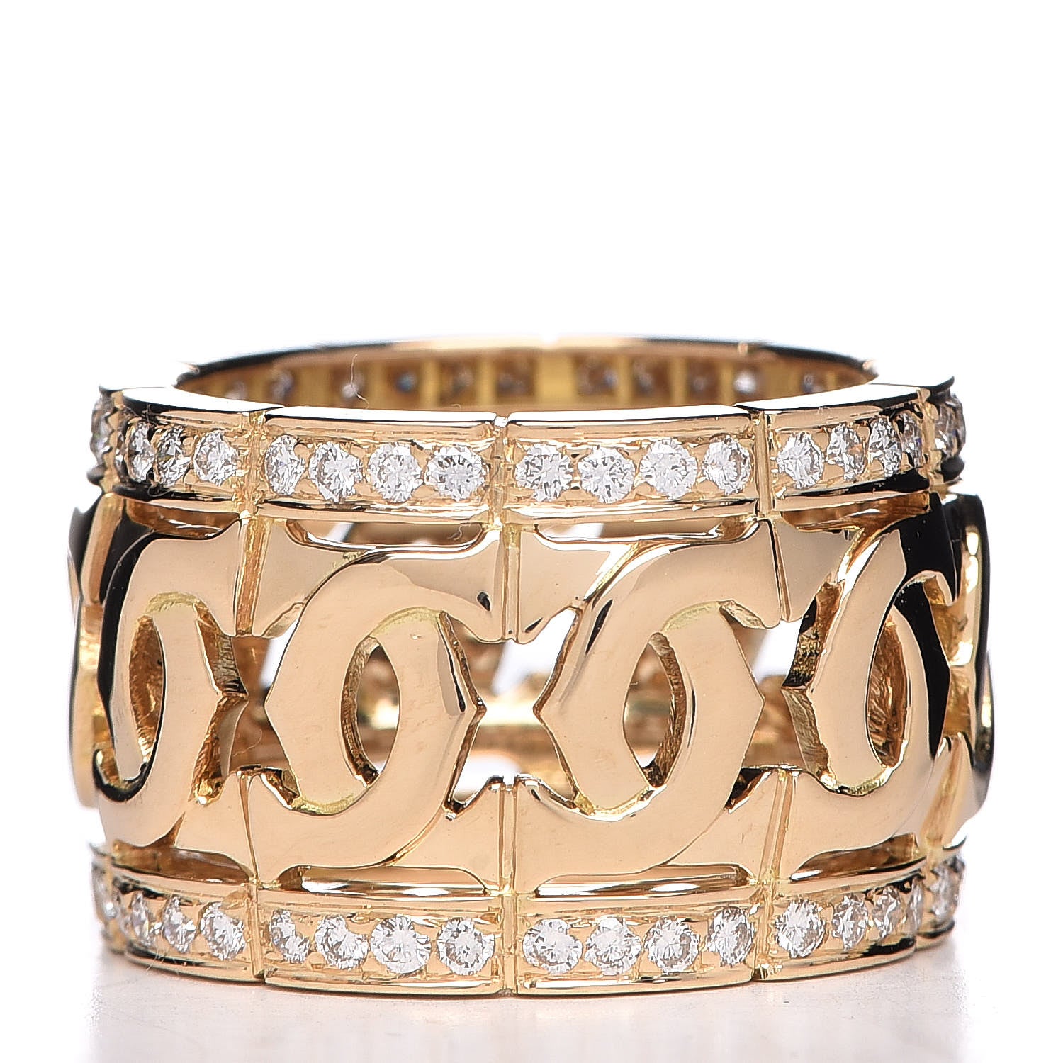 Cartier 18K Yellow Gold Diamond Entrelaces Ring 52 6 3 of 6