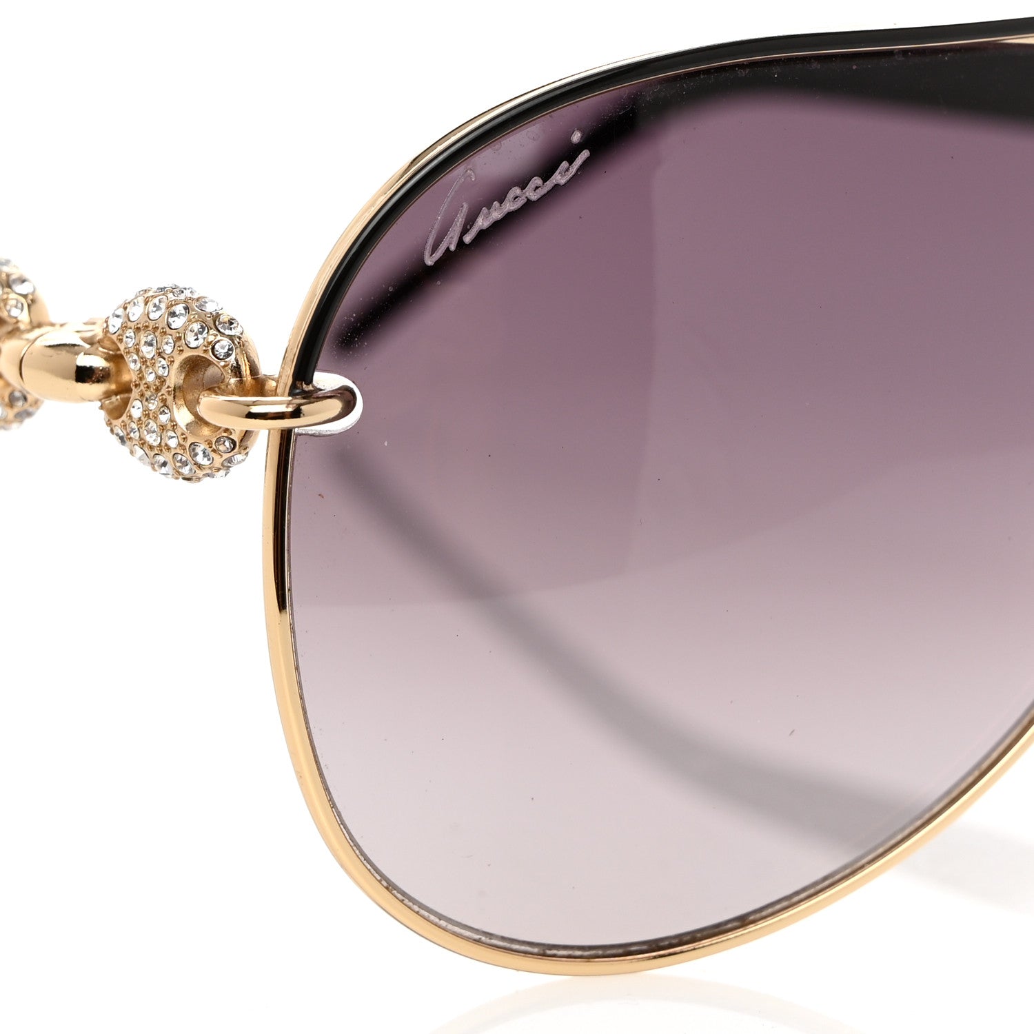 Gucci Crystal Aviator Sunglasses GG 4230/S Aubergine 8 of 8